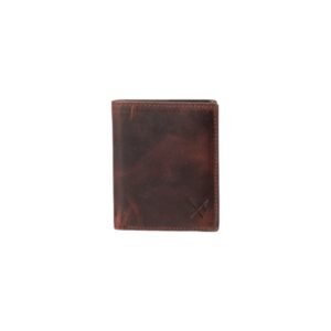 Small men’s leather wallet with RFID protection brown color