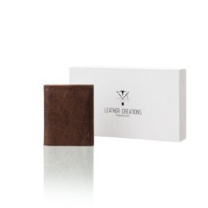 Brown leather wallet for cash & cards with RFID protection
