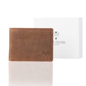 Men’s leather wallet in oil brown color with RFID protection