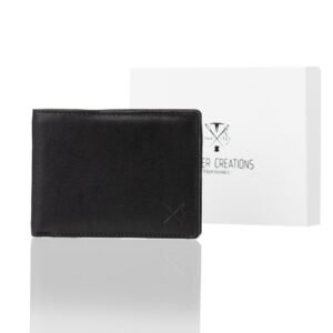 Men’s leather wallet in black color with RFID protection