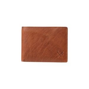 Men’s leather wallet in tan color with RFID protection