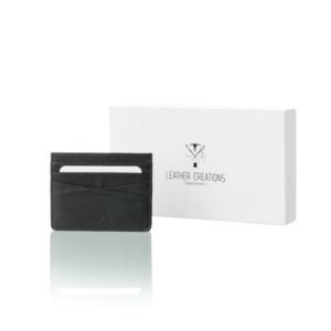 Δερμάτινη καρτοθήκη διπλής όψεως με 6 θήκες & RFID προστασία μαύρο χρώμα