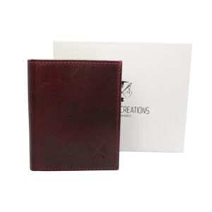 Burgundy leather wallet for cash & cards with RFID protection