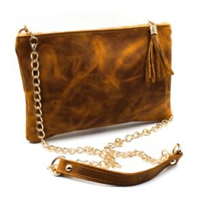 Handmade leather clutch in brown color – Mira