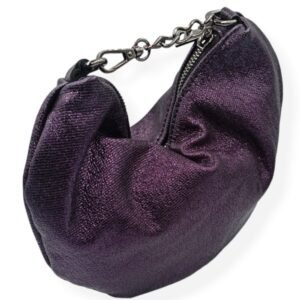 Small leather clutch in metallic purple color - Selini