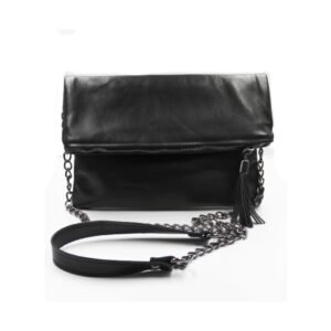 Δερμάτινος φάκελος αναδιπλούμενος σε μαύρο χρώμα - Sappho