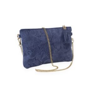 Leather handmade clutch in blue color – Mira