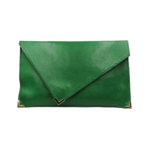 Handmade leather envelope bag in green color – Afroditi
