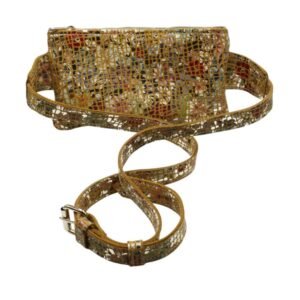 Handmade leather yellow chest bag