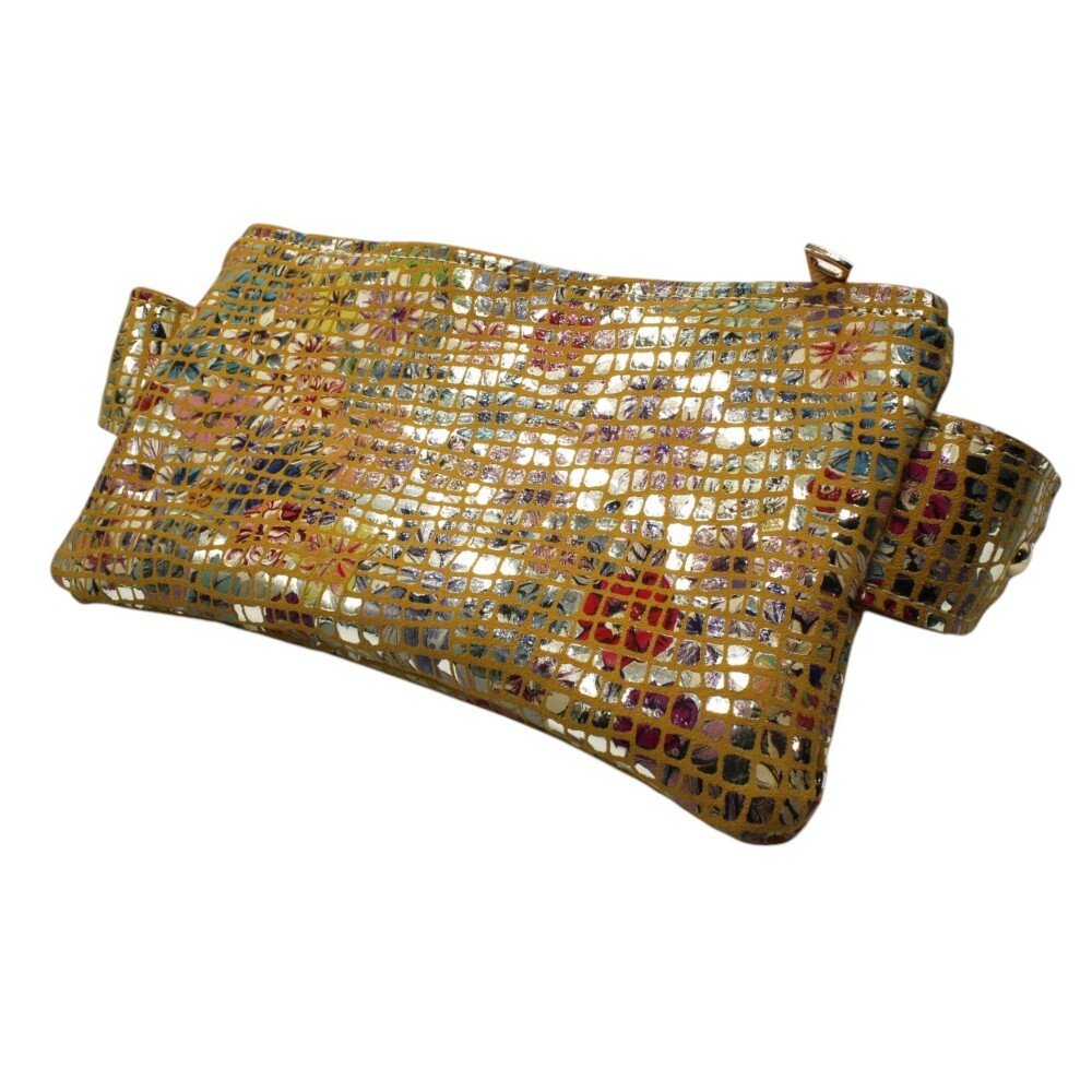 Μάρσιπο δερμάτινη χειροποίητη τσάντα σε κίτρινο χρώμα - Image 2