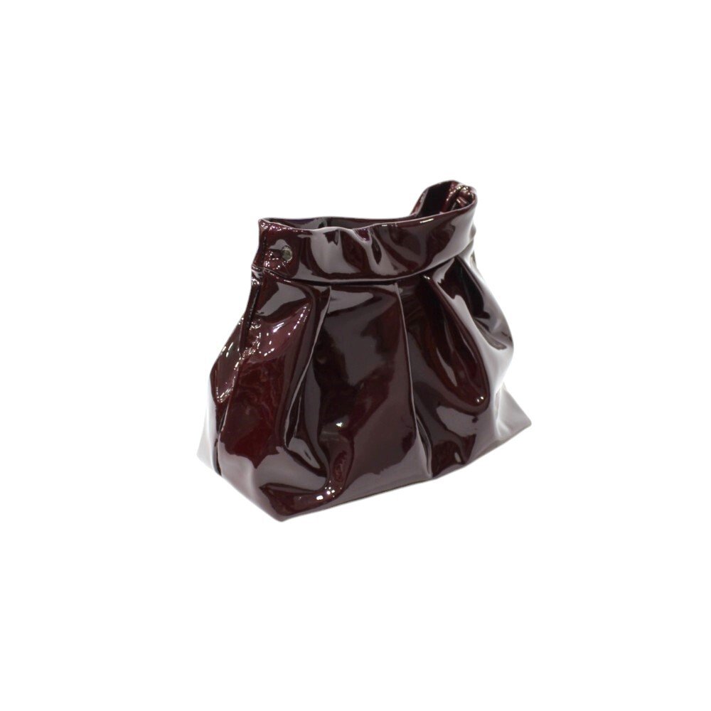 Burgundy leather pleated bag - Danae - Image 5