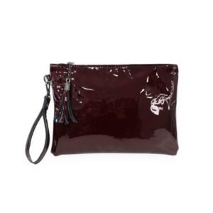 Δερμάτινος λουστρίνι φάκελος καρπού σε μπορντό χρώμα – Kallia