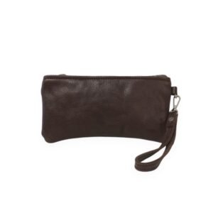 Δερμάτινο χειροποίητο τσαντάκι καρπού σε καφέ χρώμα – Zoe