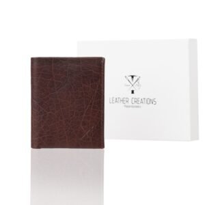 Leather wallet in brown color with RFID protection