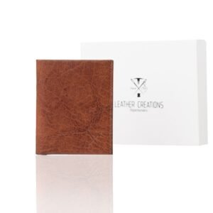 Leather wallet in tan color with RFID protection