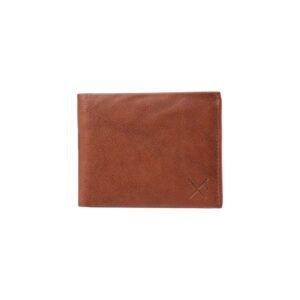 Handmade leather wallet in tan color with RFID protection