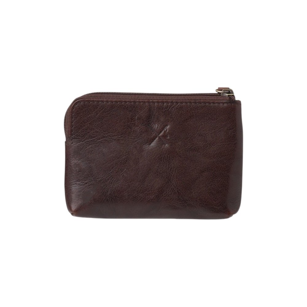 Oily brown zippered leather wallet with RFID protection - Image 4