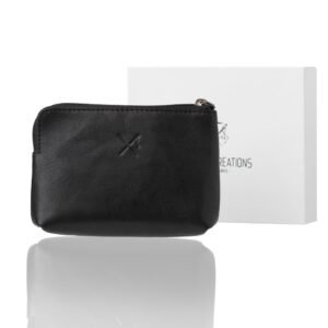 Black zippered wallet with RFID protection