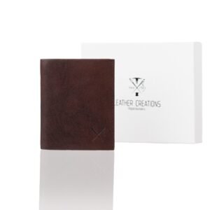 Men’s small-sized leather wallet in brown color with RFID protection