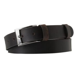 Handcrafted men’s dark brown leather belt 3cm without stitching