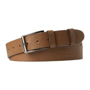 Cigar color leather belt made from soft leather 3,5cm without stitching