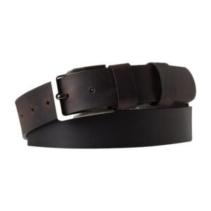 Brown leather men's belt 4cm without stitching