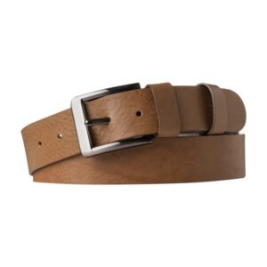Cigar color leather belt made from soft leather 4 cm without stitching