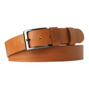 Tan leather men's belt 4 cm seamless soft leather