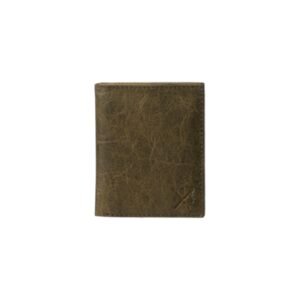 Green leather wallet free coin pocket with RFID protection