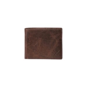 Brown men’s genuine leather wallet with RFID protection