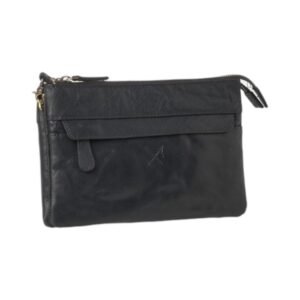 Women’s leather crossbody bag in black color