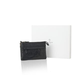 Women’s leather crossbody bag in black color
