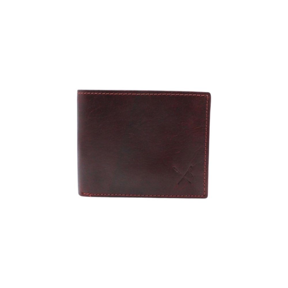 Men’s leather wallet in burgundy with RFID protection