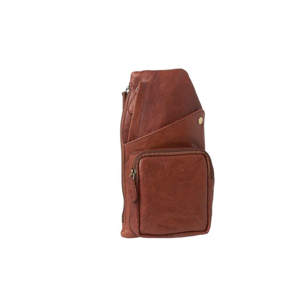 Men’s leather sling bag tan color