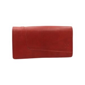 Handmade women red leather wallet with RFID protection