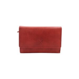 Large-sized red leather women wallet with RFID protection