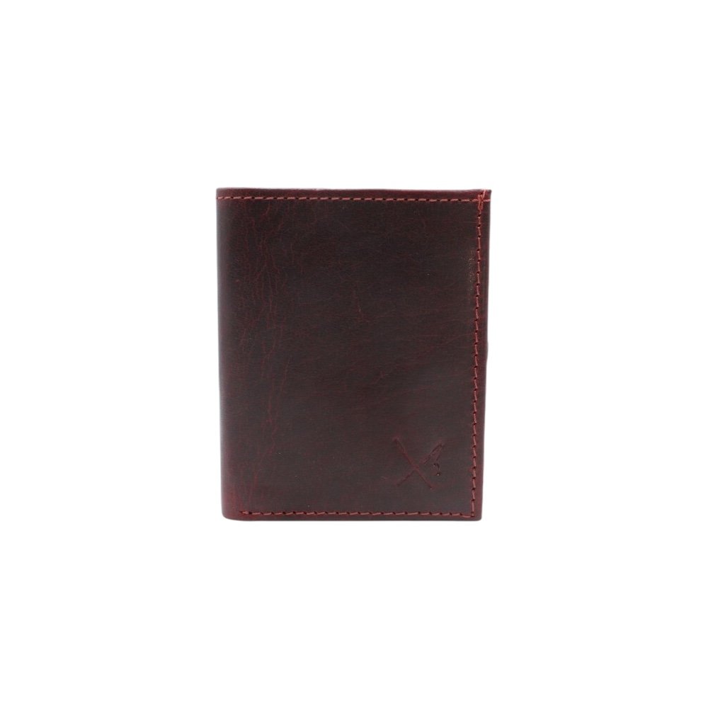 Men’s burgundy leather wallet with RFID protection