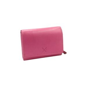 Medium women’s leather wallet with RFID protection pink color