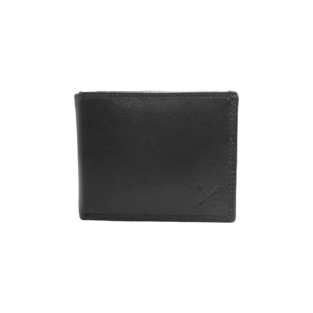 Soft leather wallet with RFID protection in black color