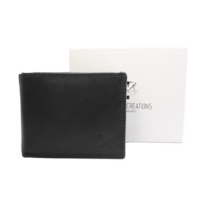 Soft leather wallet with RFID protection in black color
