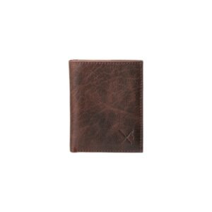 Small men’s brown leather wallet with RFID protection