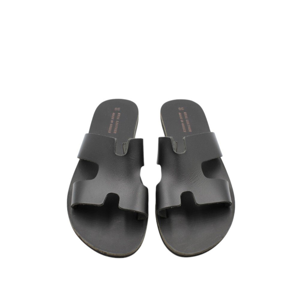Handmade women's leather sandals in black color - Image 4