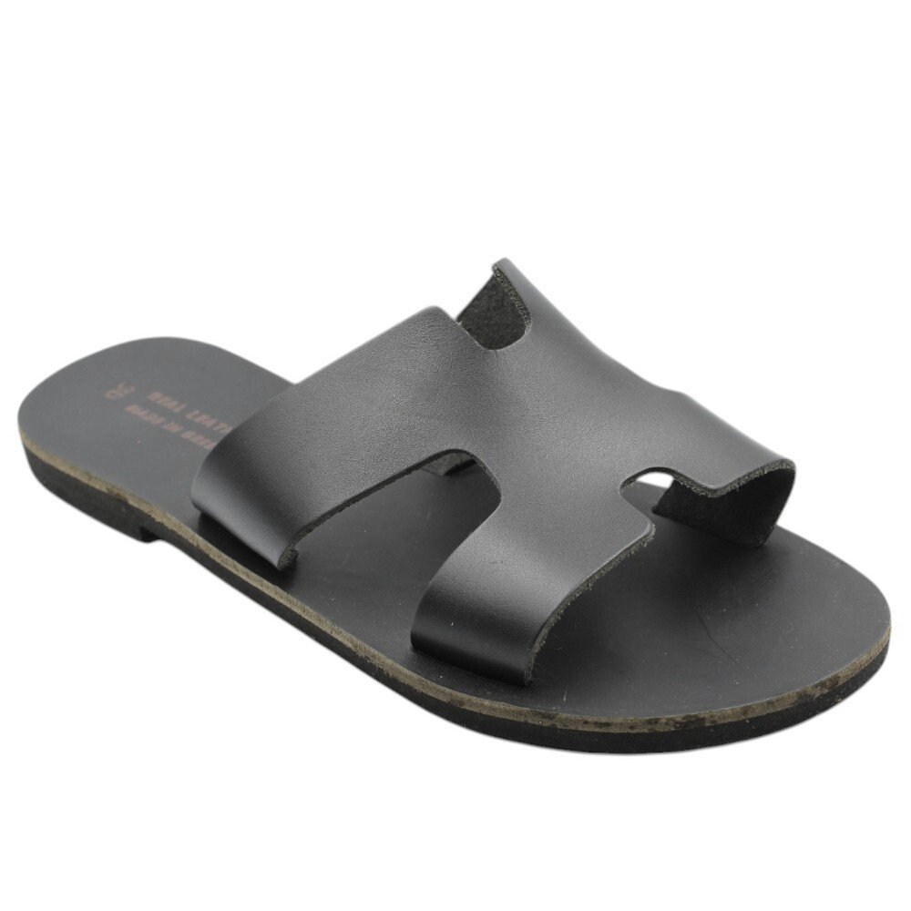 Handmade women's leather sandals in black color - Image 5