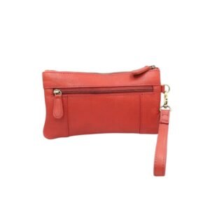 πίσω μεριά κόκκινο τσαντάκι καρπού με θήκη με φερμουάρ