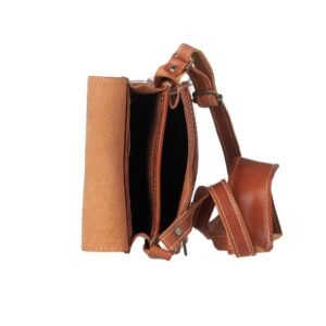 Ανδρικό δερμάτινο τσαντάκι χιαστί με διπλή θήκη εχωτερικά