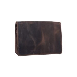 δερμάτινη επαγγελματική τσάντα με καπάκι και δυο ξεχωριστές θήκες καφέ λαδιού χρώμα