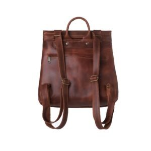 Medium-sized leather backpack back side