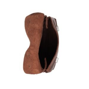 Medium-sized leather backpack with one main case