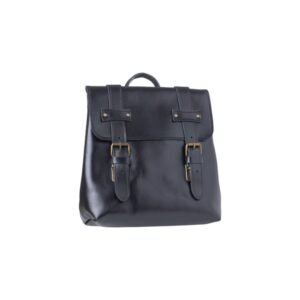 Δερμάτινη τσάντα πλάτης μεσαίο μέγεθος μετατρεπόμενη σε χιαστί μαύρο χρώμα