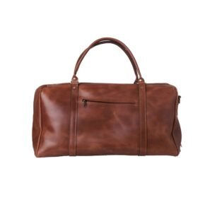 δερματινο χειροποίητο σακ βουαγιαζ με αποσπώμενο λουράκι για τον ώμο πίσω μεριά με τσέπη φερμουάρ